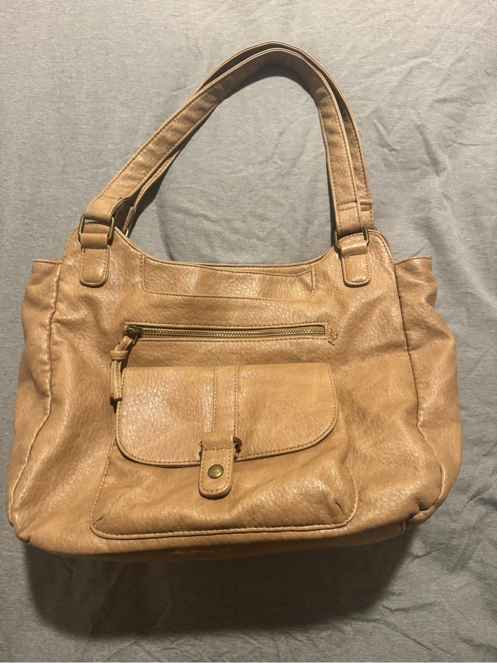 Classic Tan Tote Handbag - Everyday Shoulder Bag